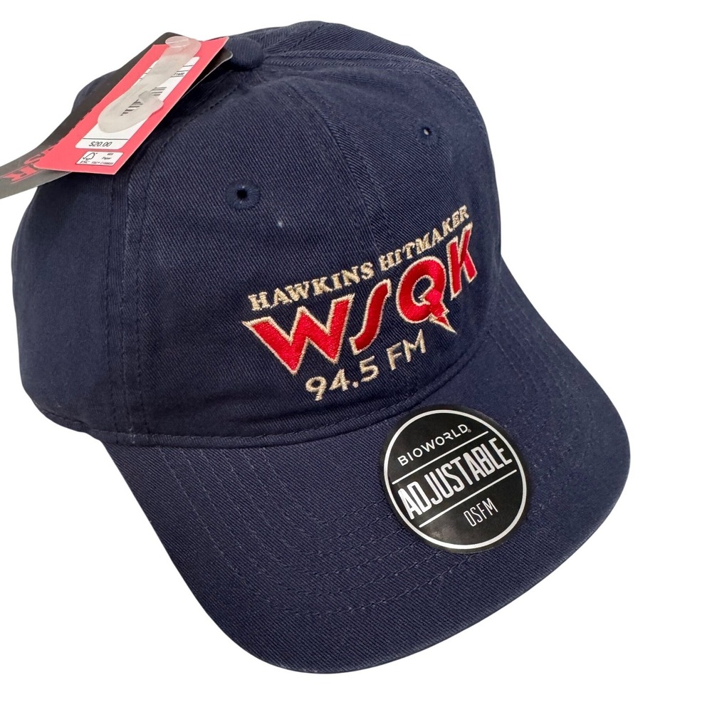 NWT Stranger Things Hawkins Hitmaker WSQK 94.5 FM Hat‎ 80s Style Adjustable Cap